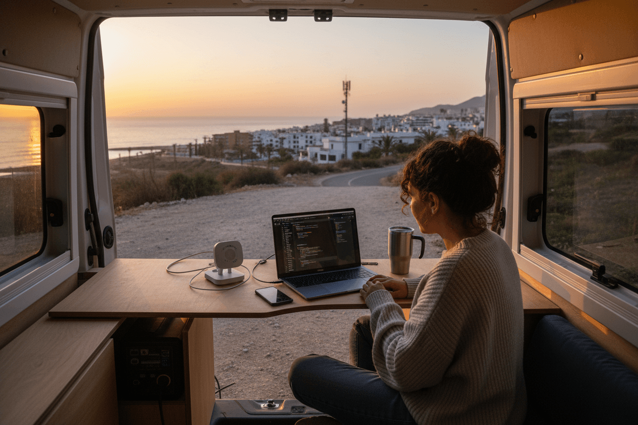 Werken vanuit je camper in Zuid-Europa — de strategische gids voor 2025/2026