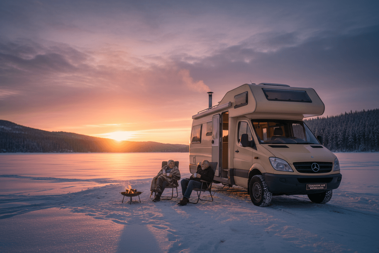 Met pensioen de winter door in de camper — financiën, zorgverzekering en vrijheid